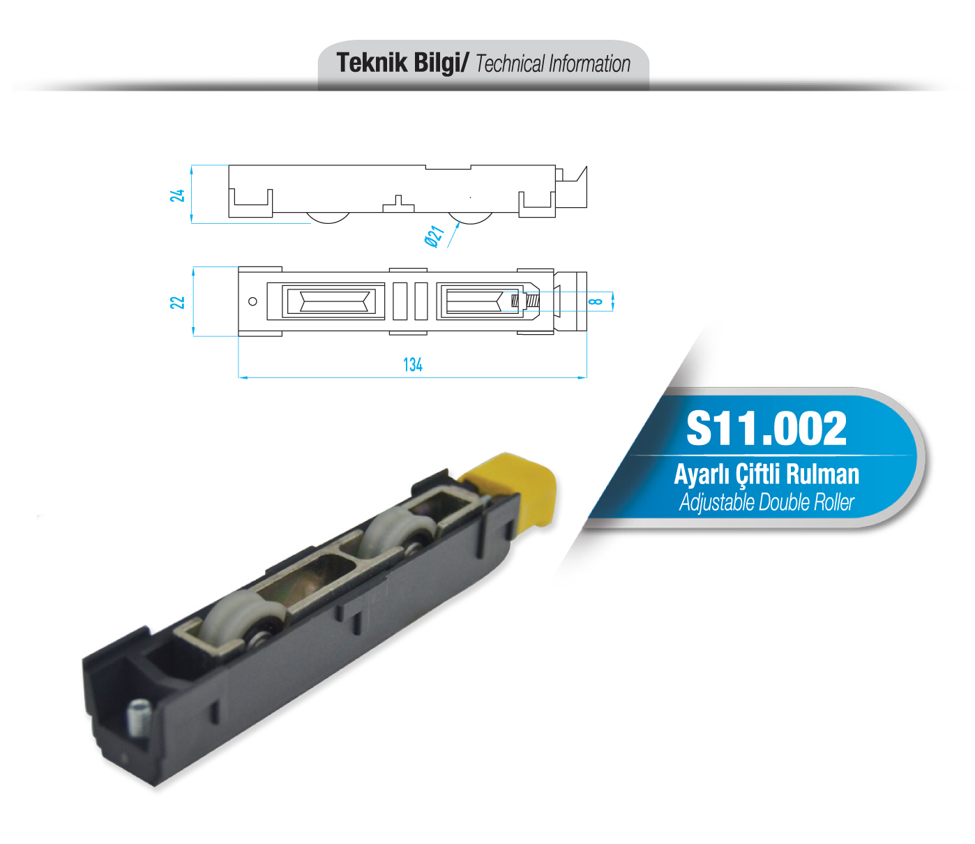 S11.002 Ayarlı Çiftli Rulman