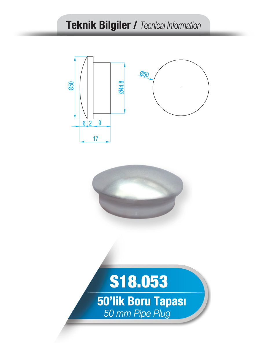 S18.053 50`lik Boru Tapası