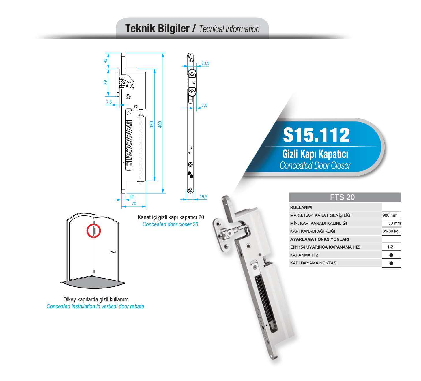 S15.112 Gizli Kapı Kapatıcı