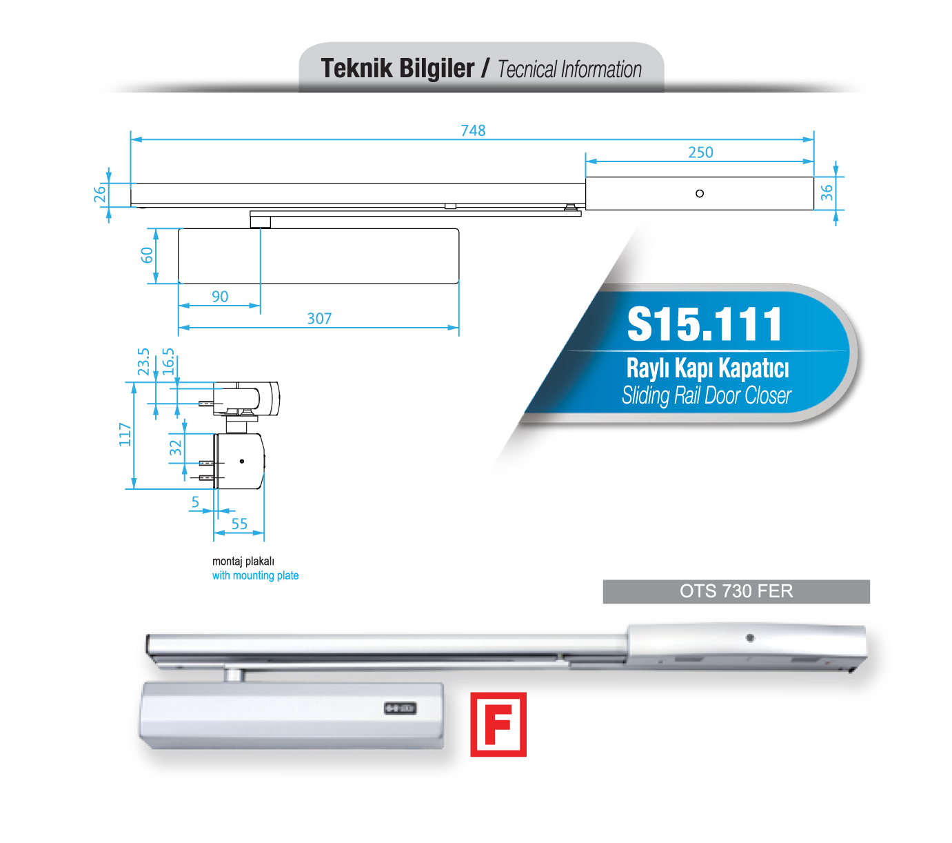 S15.111 Raylı Kapı Kapatıcı